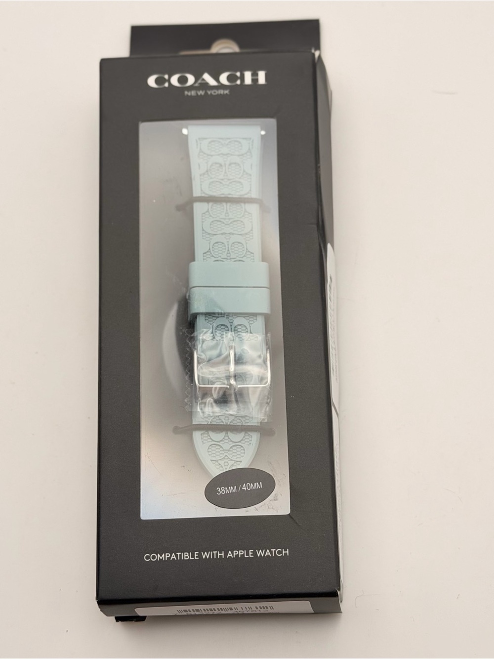 Coach Embossed Apple Watch Band, Blue (Brand new, MSRP 85$)